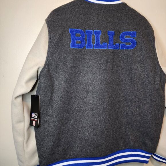 Buffalo Bills Jacket Varsity Coat NFL Button Mens Large Embroidered New - Picture 9 of 15